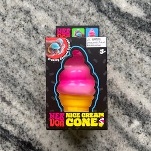 Kids Pink & Yellow Ice Cream Cone Toy - Fun Pretend Play